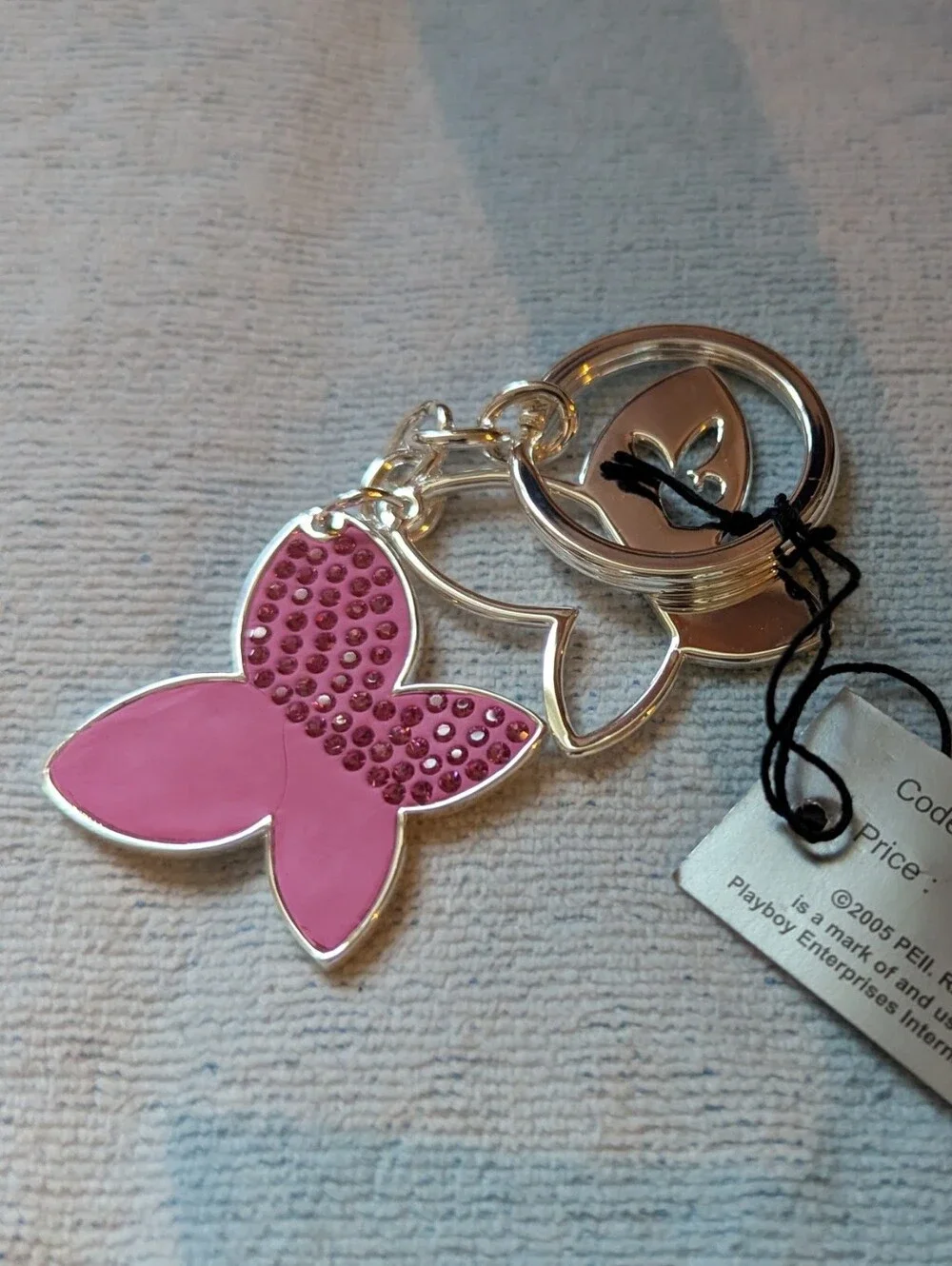 Playboy Pink Butterfly Keyring Charm